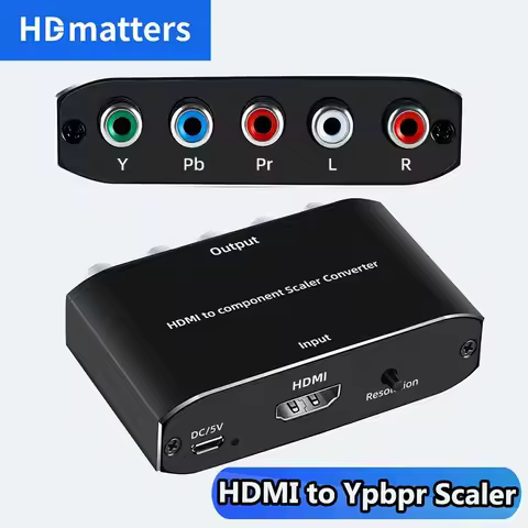 HDMI to Component Scaler 1080P HDMI to RGB Ypbpr Video converter with Scaling HDMI in to Ypbpr compo