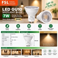（Coming Soon）FSL 3500K GU10 7W Led Bulb / Spotlight Light Gu10 Bulb / Lampu Eyeball Bulb