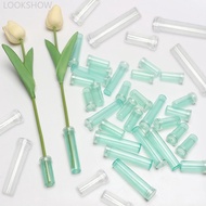 LOOKSHOW 100/200Pcs PVC Flower Fresh-keeping Tube Cap Water Storage Tube Flower Arrangement Flower W