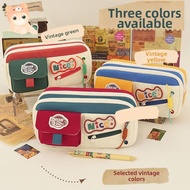 Retro Style Canvas Pencil Box Stylish Storage Chair Suitable For School And Office