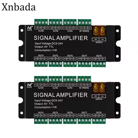 WS2812B 8CH Signal LED Strip Amplifier SPI TTL Signal Output for WS2811 WS2812 WS2815 WS2813 Pixels 