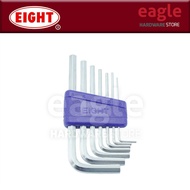 Eight RS-7 7 Pcs 1.5 - 6mm Chrome Standard Length Hex Key Wrench
