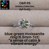 O&R RS blue-green moissanite ring(6.5mm-1ct)