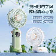 New Cool Handheld Fan Small Portable usb High Wind Desktop Stand Hanging Neck Small Fan Cross-Border