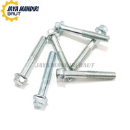 MESIN 10 - 100 PCS Engine Block Bolts 6x40 Key 8 White Flange M6X40Bolt Thread 10 Fine Threads