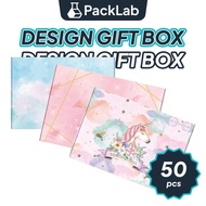 50pcs Gift Packaging Box Colour Printed Corrugated Mail Kotak Pos Pizza Box Hadiah Cardboard Parcel