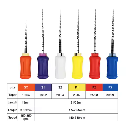 ELIJAH 6Pcs/Box Dental Hand Use Endodontic NiTi Heat Activated Rotary File SX-F3 Dental Blue Endo Ro