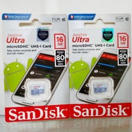 Memory/Mmc Sandisk MicroSD Ultra 16Gb UP TO 80MB/s Class 10