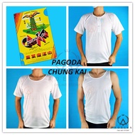 PAGODA MEN TSHIRT PAGODA SINGLET AW1 PAGODA BUTTON CHUNGKAI/ BAJU PUTIH CAP PAGODA BUTANG KAIN SEJUK