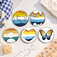 A-Aroace Pride Art Badges Button Round Creative Pin Brooch Badge Bag Decor Accessories Fans Collect 