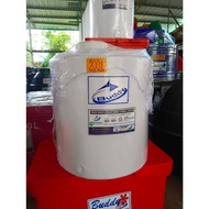Plastic Water Tank 200 Liter Above Ground White Blue With Nipple (Bu200d Model) Weight 7 Kg.