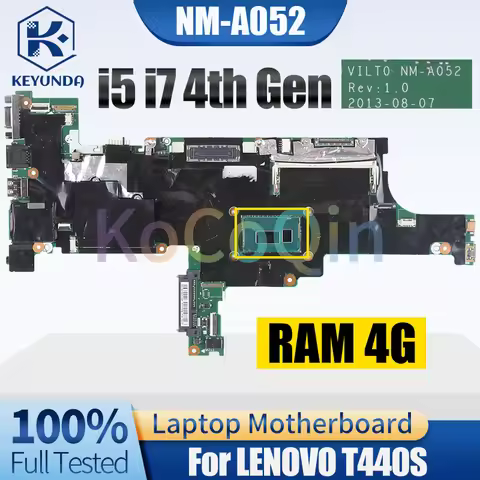 NM-A052 For LENOVO T440S Notebook Mainboard i5 i7 4th Gen 4G 04X3902 04X3905 04X3960 04X3901 Laptop 