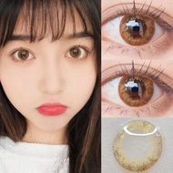 【ready stock & give gifts】2pcs Colorful  Contact lens Yearly use brown contact lenses  degrees0.00-8