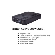 Underseat Subwoofer Car Speaker Kereta Built-In Amplifier Active Subwoofer 8 Inch