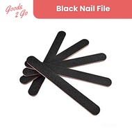 G2G I Professional Black Wooden Nail File 80 Grit Coarse File For Manicure and Nail Prep
