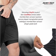 UPDATE Men's Sports Shorts 2 in 1 Training Gym Fitness Sport - Black-black, M Fit L New Stock