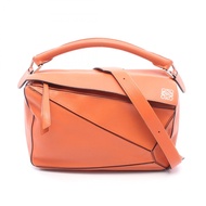 【二手】 LOEWE Puzzle Bag 中型兩用手提包 橙色皮革 Puzzle Bag 中號 女士二手 B
