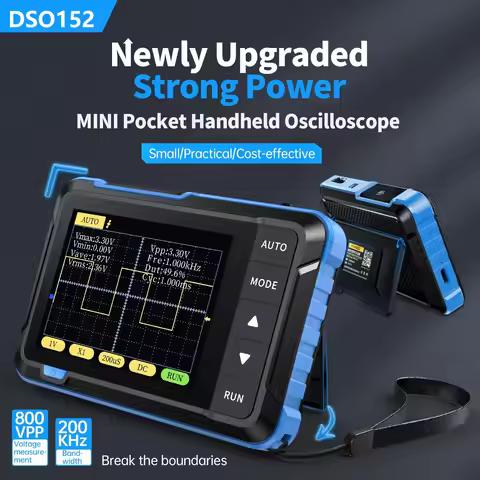 FNIRSI DSO152 Mini Handheld Digital Oscilloscope 2.5MSa/s 200KHz Analog Bandwidth 800VPP Support Fir