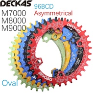 Deckas 96BCD Asymmetric Oval Chainring 32T 34T 36T 38 for M7000 M8000 M9000 Bicycle Chainring 96 bcd