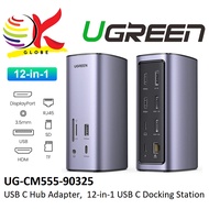 UGREEN USB-C DOCKING STATION USB-C 10G+ USB3.1+ 2*USB3.0+ DP 4K 60HZ+ RJ45+ SD/TF+ 2*HDMI + PD+ 3.5M