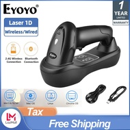 Eyoyo แท่นเครื่องสแกนบาร์โค้ดไร้สายเลเซอร์ 1D Wireless Barcode Scanner For Windows 7/8/10 /Xp,Linux, Mac OS