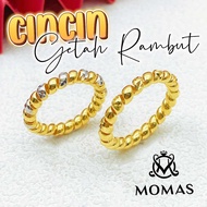 Cincin Getah Rambut MOMAS Emas 916 Original Cincin Emas 916 Tulen Cincin Bajet Emas 916 Cincin Murah