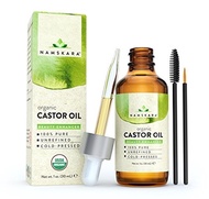 (Namskara) Organic Castor Oil - USDA Certified Organic 100% Pure Cold-Pressed Extra-Virgin Hex...