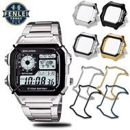 For CASIO silver Watch Case AE1200 AE-1200WHD-1A/WH-1B AE1300 Men Metal Watch Case stainless steel M
