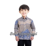 Kemeja Batik Anak Laki laki Motif Inara Batik Batik Ayah dan Anak Laki Laki Warna Biru muda Soft Den