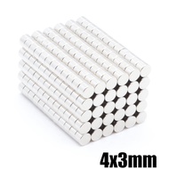 10ชิ้น แม่เหล็ก 4x3มิล Magnet Neodymium 4x3mm แม่เหล็กแรงสูง 4mm x 3mm แม่เหล็กแรงดูดสูง 4*3mm แรงดู