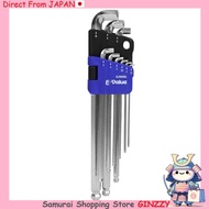 E-Value Ball Point Hex Wrench Set Short Head Semi-Long 9 Pieces ELSW09SL Japan Tool