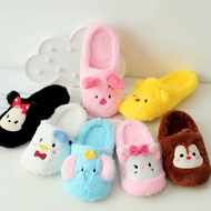 HM0976 MINNIE PIGLET CARTOON PLUSH SANDAL WOMEN SLIPPER SELIPAR 室内卡通拖鞋