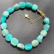 天河石手鍊，天然天河石手鍊，藍綠色天河石