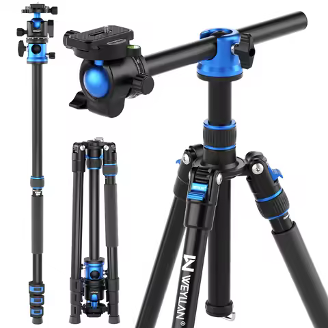TP6 Professional Horizontal Tripod for Camera with Faster Flip Lock 66.9" 170cm Max Camera Stand Alu