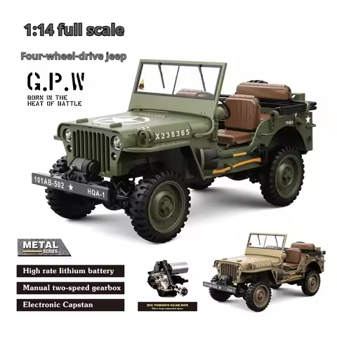 HG4-58 Willys 1/14 4wd Rc Electric Remote Control Model Car 2.4g Mini Simulation Military Vehicle Ad