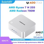 AOOSTAR MACO MINI PC AMD Ryzen 7 H 255 2*DDR5 5600MHz 2*PCIe4.)*4 2*USB4 OCulink 2*2.5G Lan Windows 