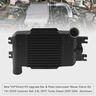 New*VM*Direct-Fit Upgrade Bar & Plate Intercooler Aluminum Fits Nissan Patrol GU Y61 ZD30 Common Rai