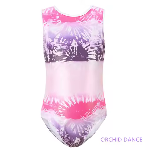 High Quality Cheap Children Spandex Fireworks Tank Kids Girls Rhythmic Gymnastics Leotards