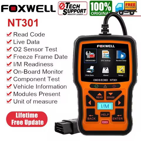 Foxwell NT301 OBD2 Scanner Code Reader Check Engine Fault Car Diagnostic Tool Professional OBD2 Auto