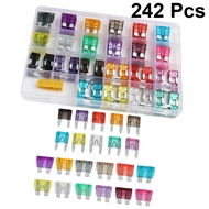 242 pc Boxed Medium Car Fuse Fuse Set Car Insert Blade for Car Truck Battery Car Scooter Motorcycle
