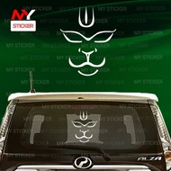 Lord Hanuman Face Vinyl Car Sticker / RS 9264