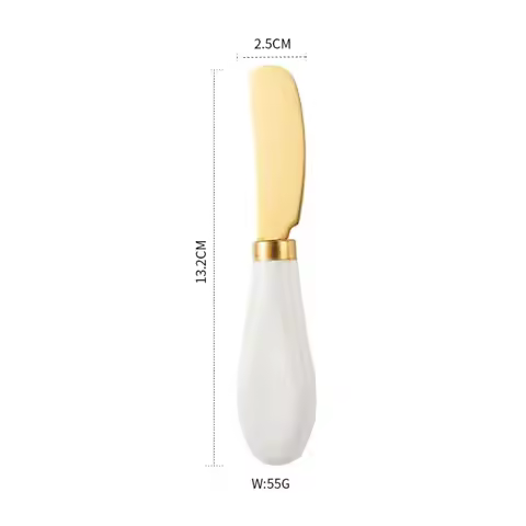 New Stainless Steel Cheese Knife Wipe Cream Ceramic Handle Butter Knife Bread Jam Kitchen Tools Cant