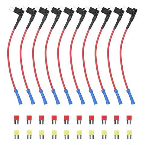 FT4-10 10 Pack 12V Car Add-a-Circuit Fuse Tap Adapter ACZ Blade Fuse/Micro 2 Fuse with 10pcs 10A and