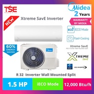 Midea 1.5hp air cond MSXS-13CRDN8 / Inverter R32/ Penyaman udara