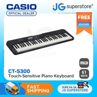 Casio CT-S300 61-Key Black Slim Touch-Sensitive Piano Keyboard with Expression Control, LCD Screen, 