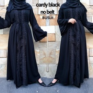 Abaya Turkey Hitam Bordir Gamis Maxi Dress Arab Saudi Dubai Cardii