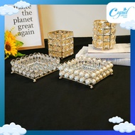 PR0M0 TEMPAT MAKE UP BRUSH CRYSTAL GOLD | ASBAK ROKOK KACA KRISTAL DENGAN BENTUK MEWAH HIASAN RUANG 