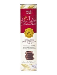 M&amp;S Swiss Extra Fine Dark Chocolate Discs 115g x1 Marks and Spencer 72% Cocoa Chocolate Snacks Bites