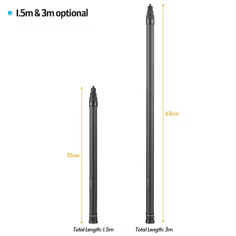 Carbon Fiber Selfie Stick Adjustable Extension Pole with 1/4 Inch Screw Replacement for One X/ One X