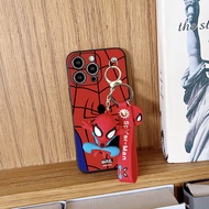 For Samsung Galaxy A13 A21 A22 4G A22 5G A23 4G A13 5G A04S A14 4G A14 5G 4G A23 5G A31 A32 4G A32 5G A33 5G Cartoon Spider-Man Phone Case With Toy Key Chain Wrist Strap